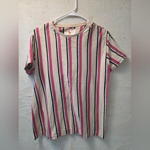 Striped Pink and Black T-Shirt